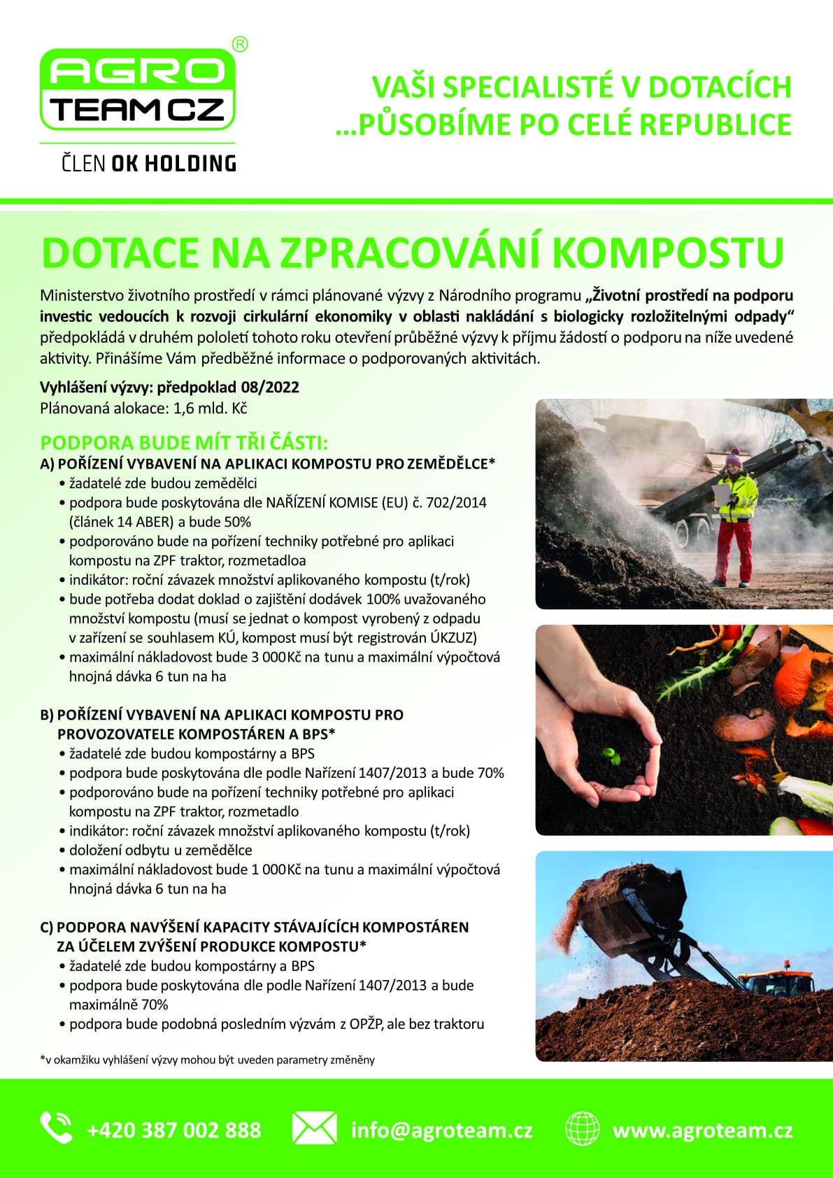 Leták: Dotace na zpracování kompostu