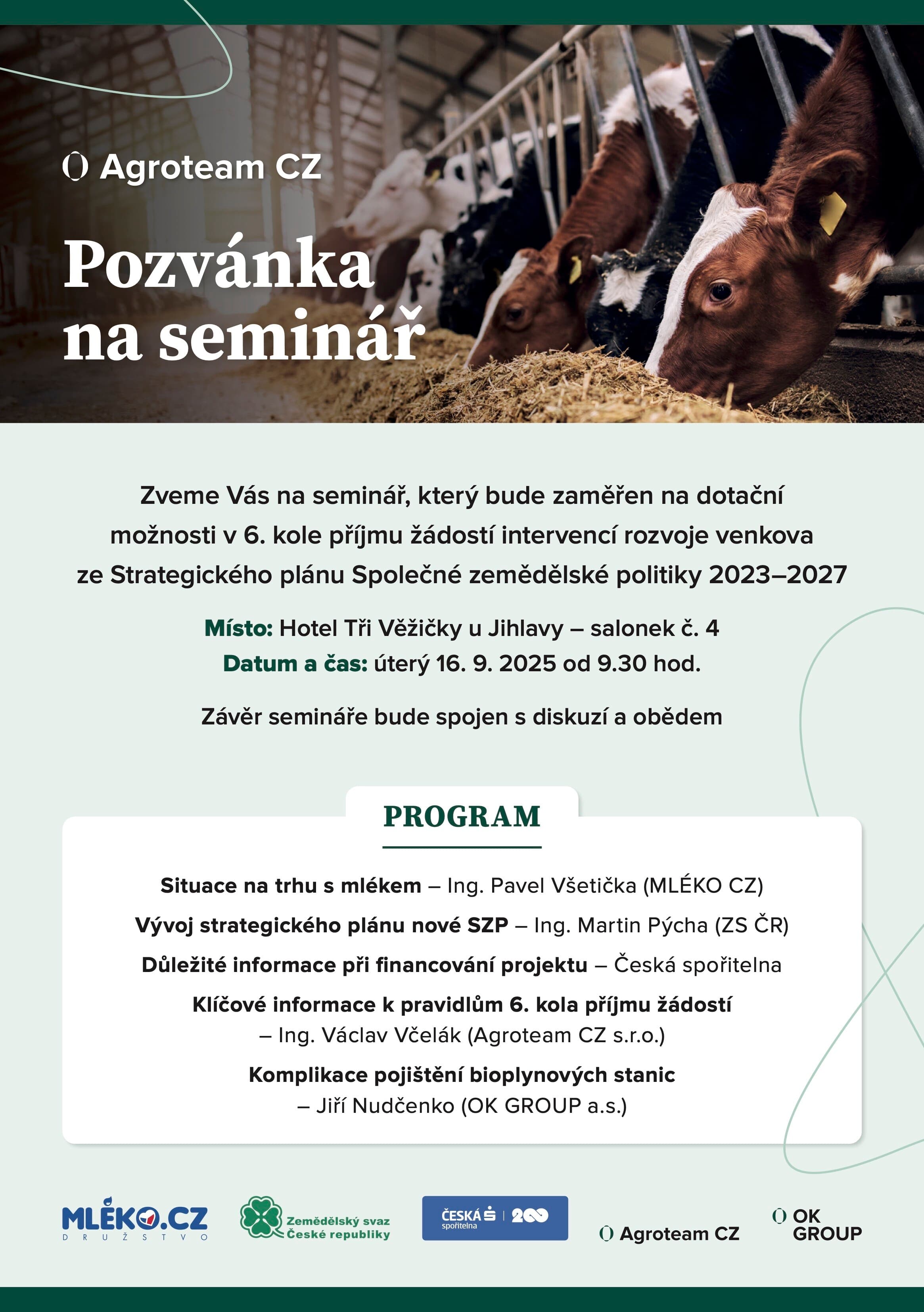 Pozvánka na seminář – dotační možnosti